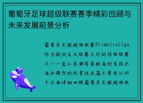 葡萄牙足球超级联赛赛季精彩回顾与未来发展前景分析